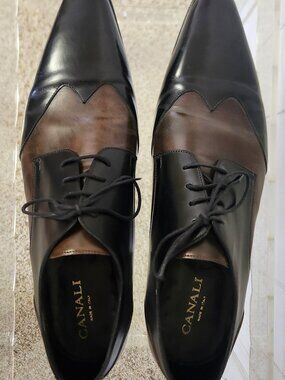 Canali shoes 12 men's two tone wingtips Italy size 46